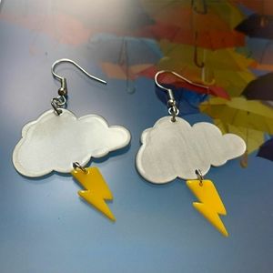 Fashion dark cloud gray acrylic earrings ☁️